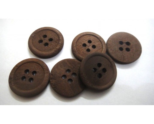 THE DARKEST - 4 Hole Wood Wooden Button - Sewing Scrapbook DIY - 25.5 mm (1") - Size Ligne 40